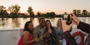 Group of friends having a great time on City Cruises Sacramento