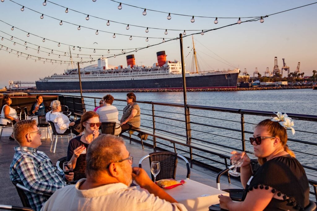 Queen Mary seen from a City Cruises vessel