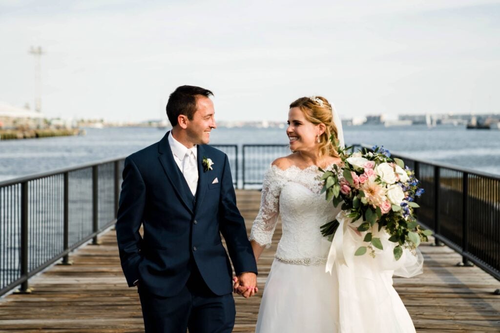 Couple on their wedding day in Boston