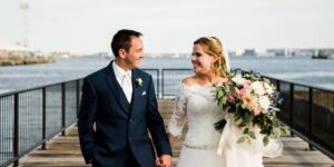 Couple on their wedding day in Boston