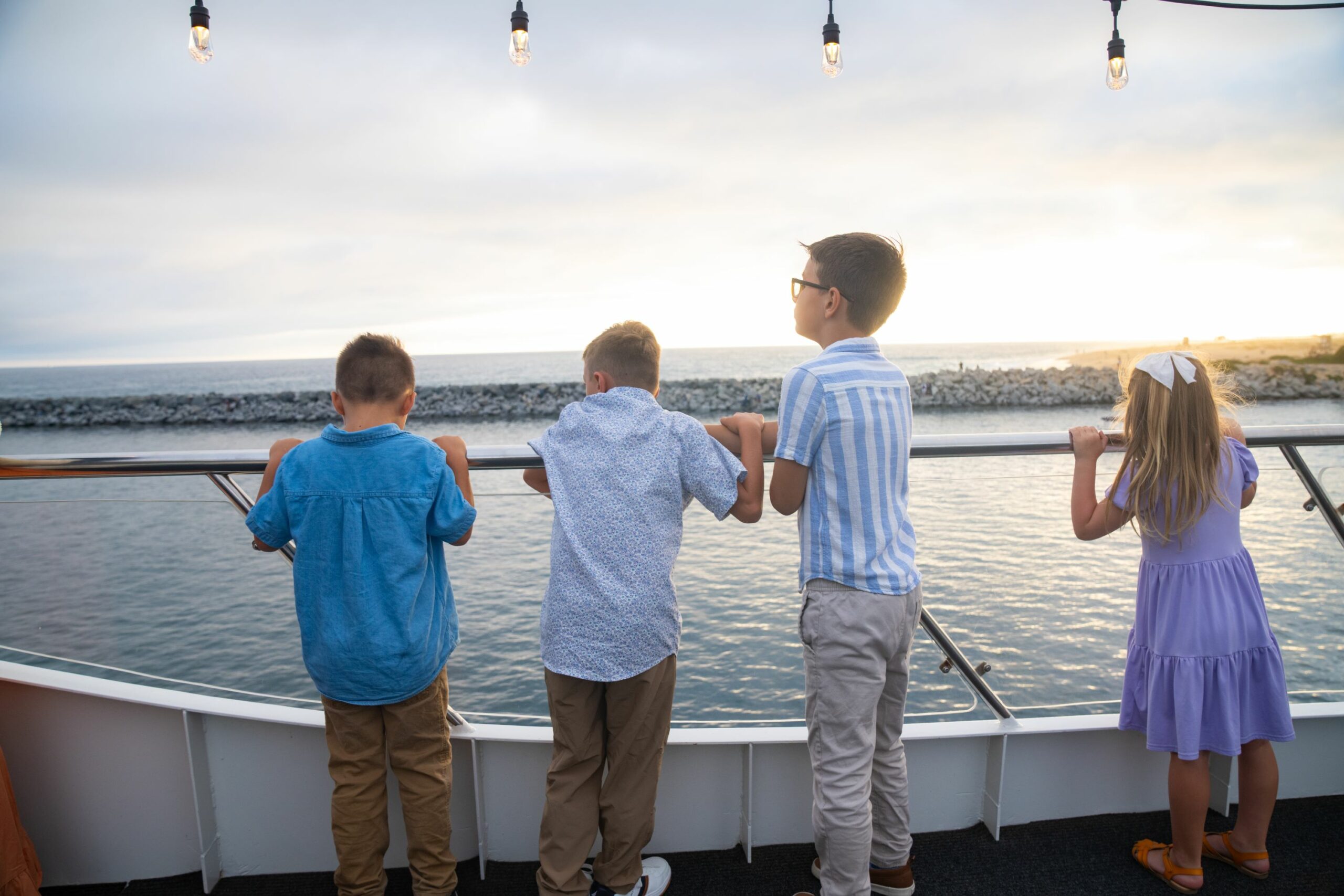 children on deck of boat in newport