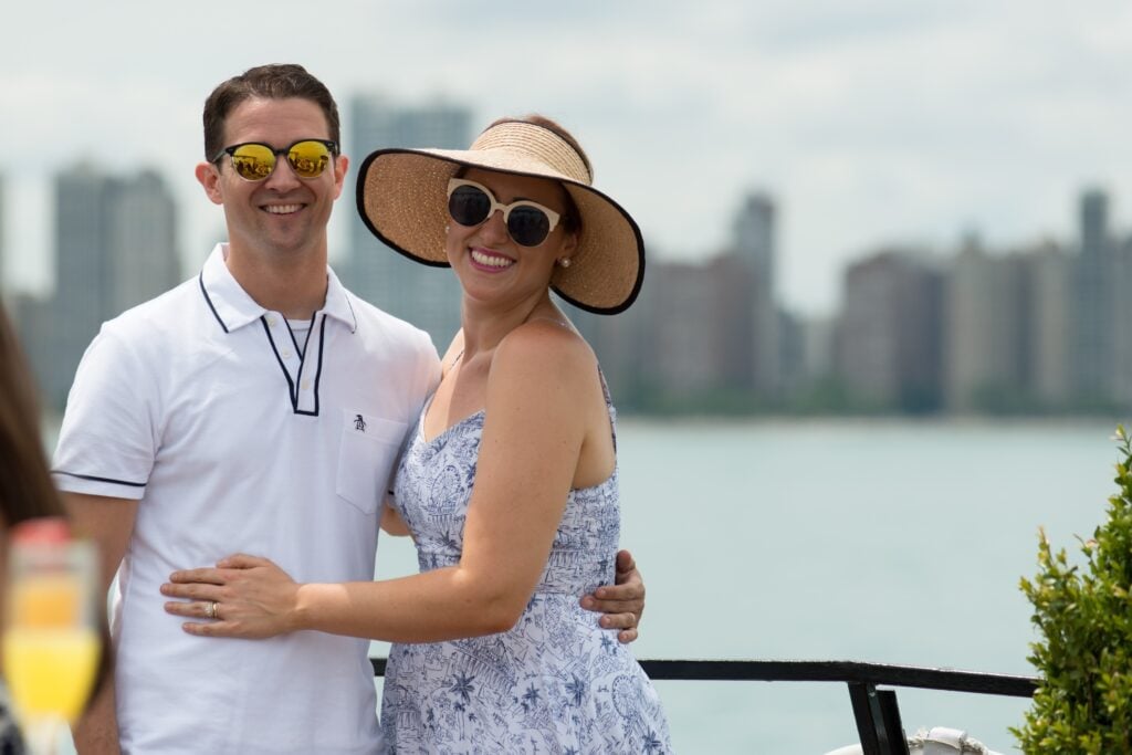 Couple on City Cruises Vessel in Chicago on Lake Michigan