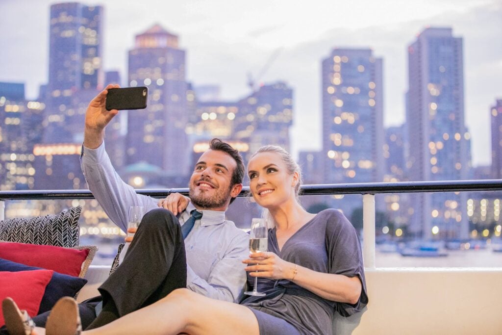 Couple on a City Cruises Vessel in Boston