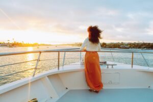 girl on deck of boat in la