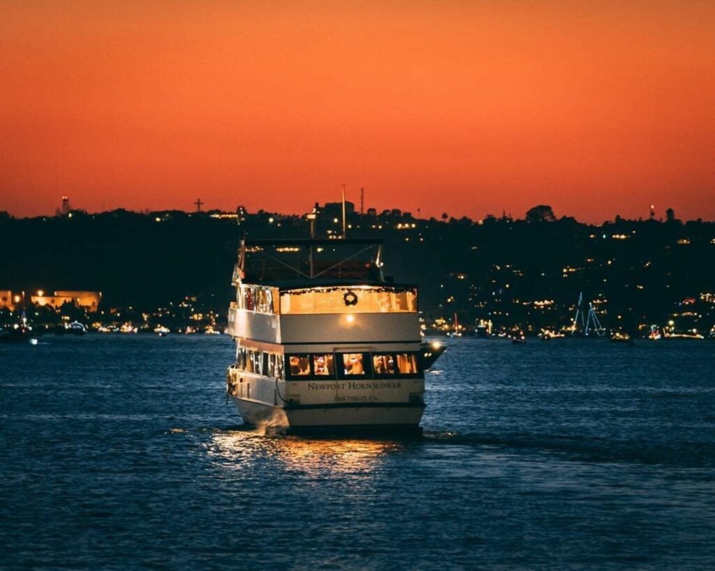 Los Angeles boat in sunset