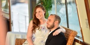 Couple celebrating an Engagement Party on a City Cruises vessel in Toronto