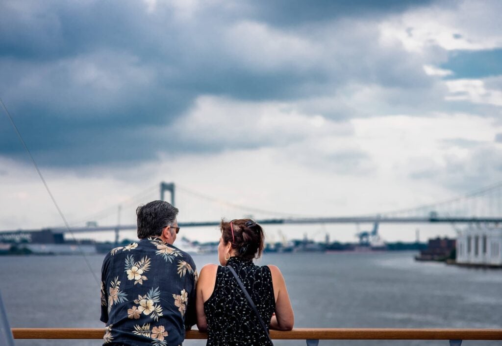 Couple at Retirement Party on City Cruises vessel in Philadelphia.