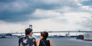 Couple at Retirement Party on City Cruises vessel in Philadelphia.