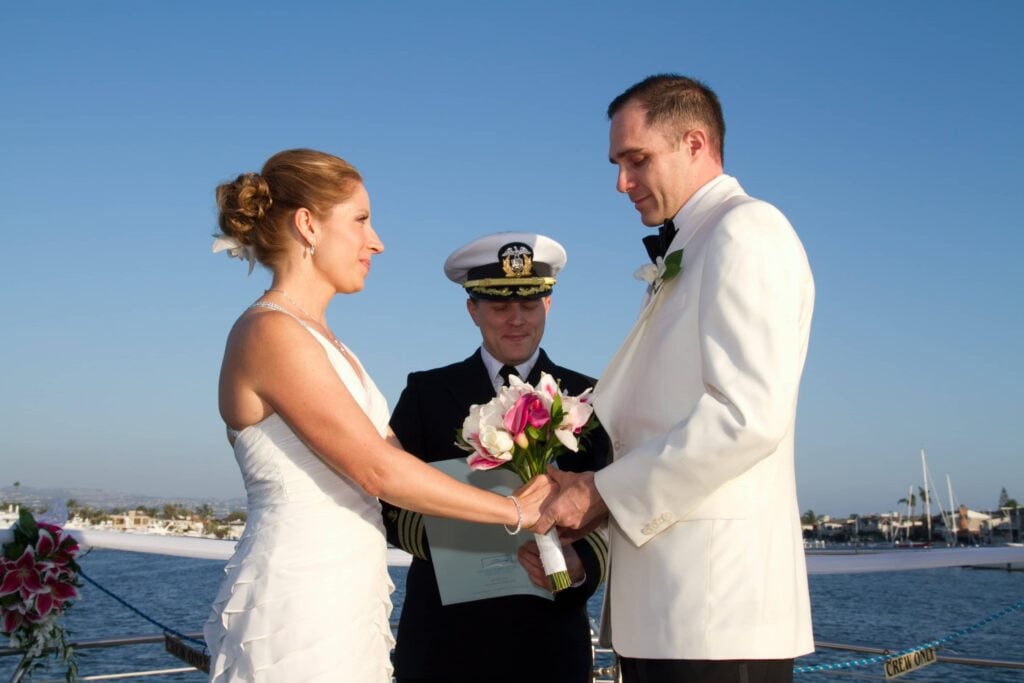 Wedding in Newport Beach on a City Cruises vessel.