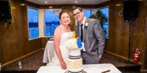 Couple celebrating their wedding with City Cruises in Toronto