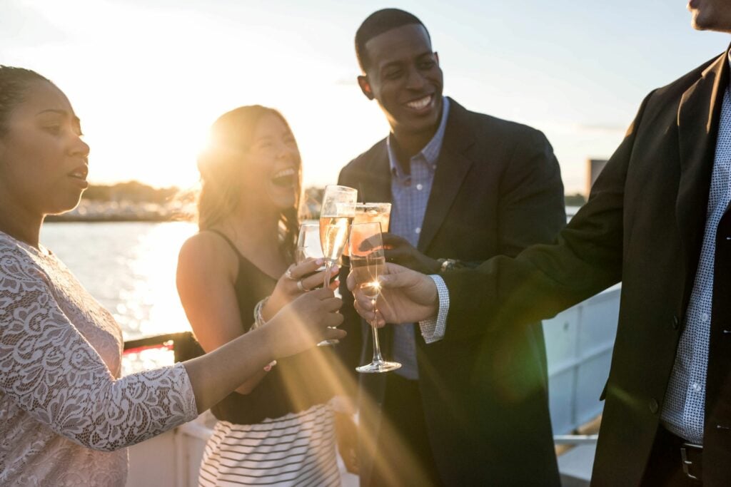 couple toasting norfolk