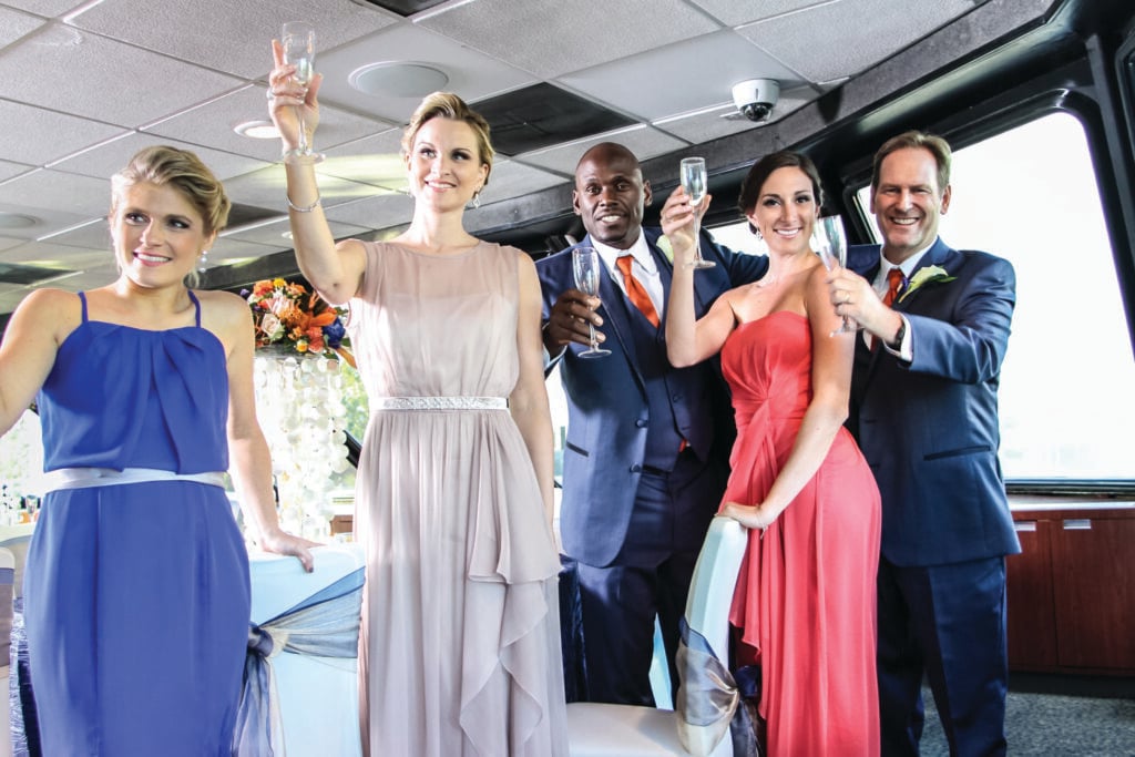 Wedding party on a City Cruises vessel in Norfolk