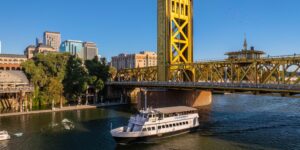 sacramento boat with bridge