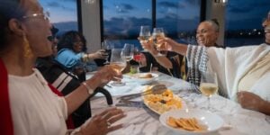 Group enjoying a retirement party on City Cruises vessel in Marina del Rey