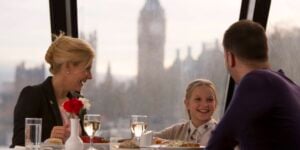 Family dining on the London Waterfront with City Cruises