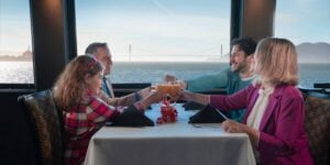 Family enjoying waterfront dining in Berkeley