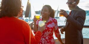 Group enjoying City Cruises as a meeting space in Los Angeles