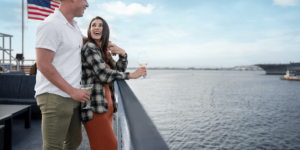 Couple onboard City Cruises in San Diego