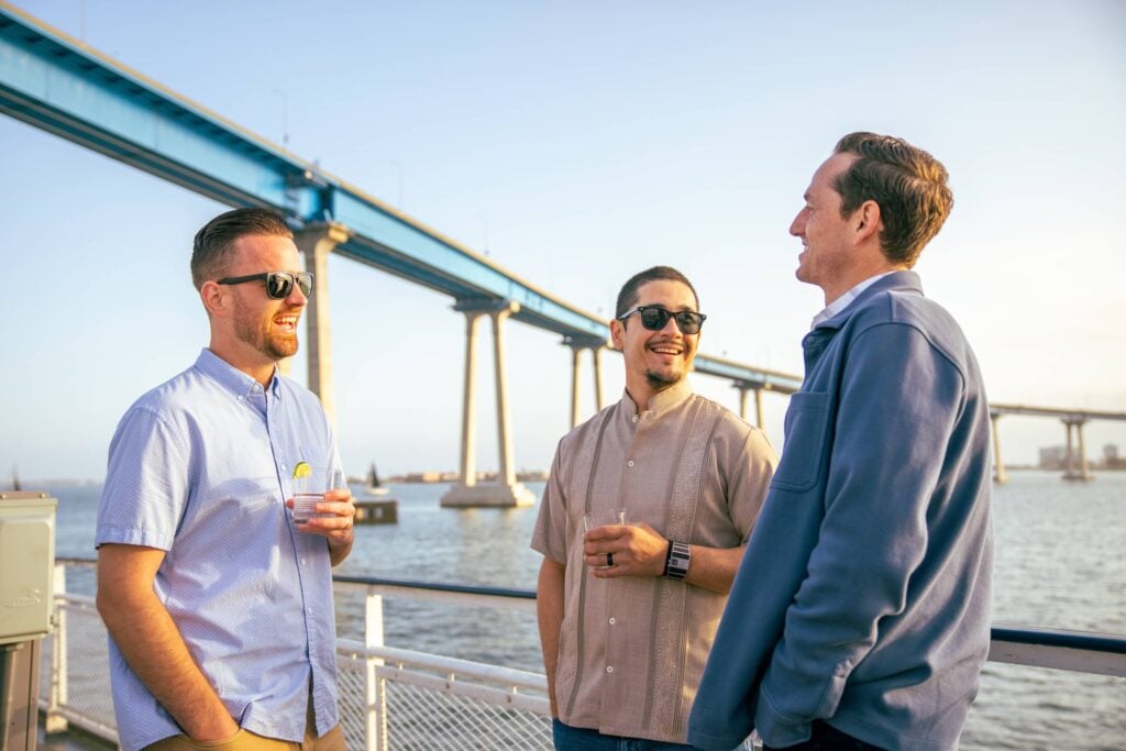 Guys enjoying a bachelor party onboard City Cruises in Southern California