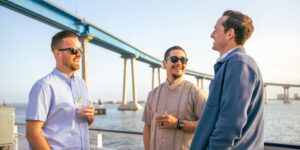 Guys enjoying a bachelor party onboard City Cruises in Southern California