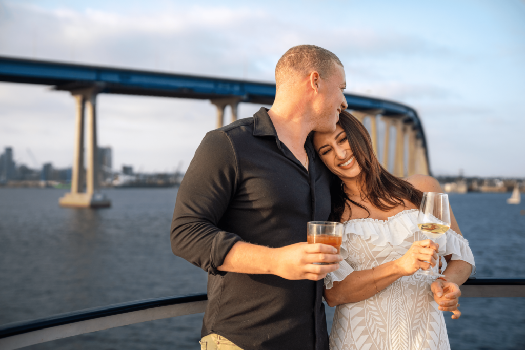 Couple onboard City Cruises in San Diego