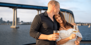 Couple onboard City Cruises in San Diego