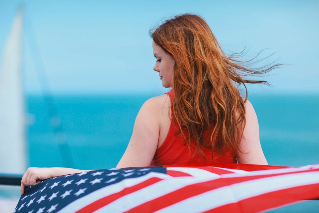 woman with flag