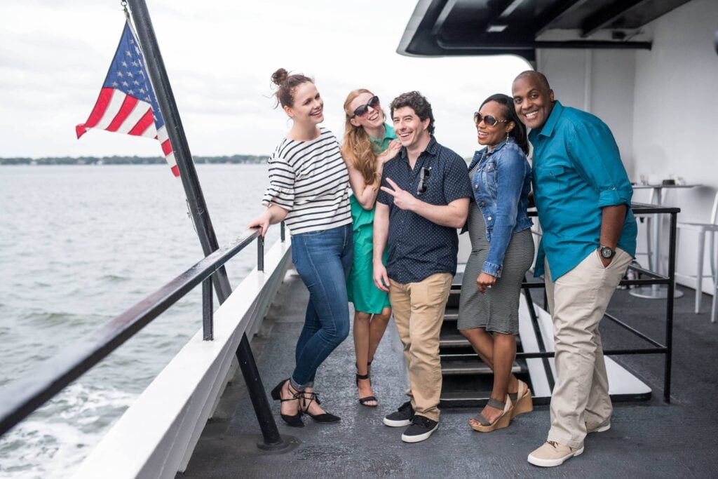 Group celebrating Memorial Day in Norfolk with City Cruises